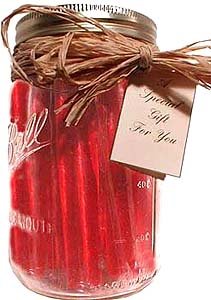 Gift Jar: Cherry Old Fashion Candy Sticks