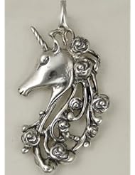 Unicorn of the Roses Pendant in Sterling Silver...Jewelry made in America
