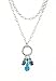 Necklace - N250 - Long Firepolished Beads & Pearl Cluster ~ Aqua