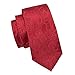 Hi-Tie Mens Silk Tie Red Floral Woven Necktie with handkerchief Cufflinks