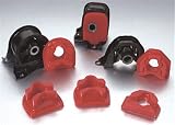 Energy Suspension 161106R Motor Mounts - Energy Suspension Motor Mounts - Motor Mount Inserts Motor Mounts - Polyurethane - Red - Acura - Honda - Integra - Civic - 1.8 - 1.6L - Set