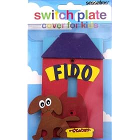 Sassafras Fido Puppy and Dog House Switch Plate Cover for Kid's Room