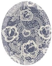 Blue Lace Patch for Jeans by Tat Patch, Vertical