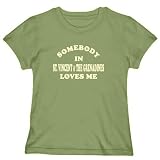 T-Shirt Woman Olive Green  Somebody In St. Vincent & The Grenadines Loves Me  Country