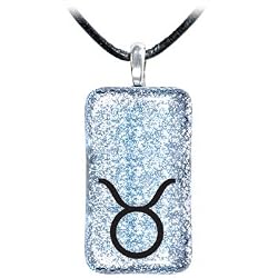 Holly Lynn Silver Taurus Zodiac Dichroic Glass Necklace