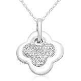 10k White Gold Diamond Pendant (1/3 cttw, I-J Color, I3 Clarity), 18"
