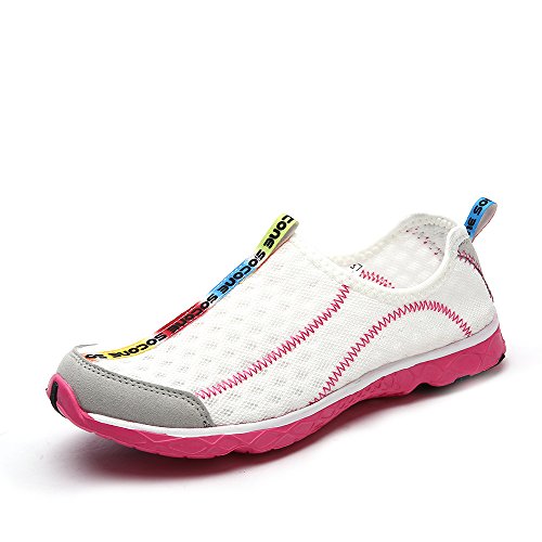 Aleader Women's Mesh Slip On Water Shoes White 6.5 D(M) US