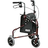 Drive Medical Winnie Lite Supreme Aluminum Three Wheel Rollator, Flame Red