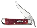 Case Cutlery 06994 RussLock Pocket Knife with Chrome Vanadium Steel Blade Dark Red Bone