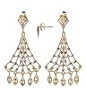 10KT Two Tone Gold 10K Chandelier Post Dangle Earrings