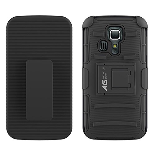 Kyocera Hydro Icon / Hydro Life Case - Armatus Gear (TM) Tactical Hybrid Armor Case 2-in-1 Dual Layer Protector with Kickstand and Holster Combo For Kyocera Hydro Icon C6730 / Hydro Life C6530 - Black