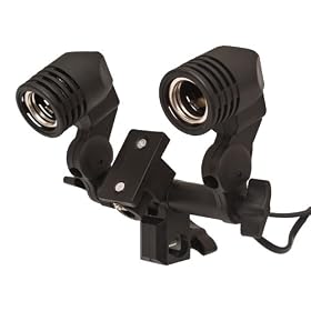 CE Compass Studio AC Socket Double Heads Photo Lighting Light Stand Mount Umbrella Holder