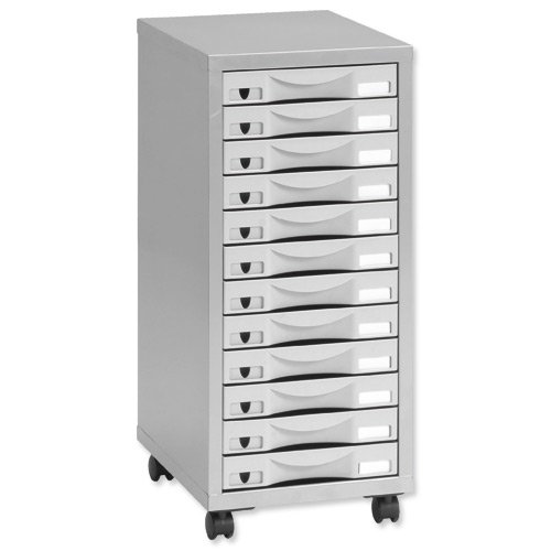 Pierre Henry 12 Multi Drawer Filing Silver Grey Alfreda S