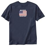 T-Shirt Navy Blue " Elegant Usa Flag Rockport " Maine Usa City