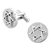 Inox Silver Stainless Steel Star of David Jewish Cufflinks