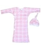 Pink Plaid Side Snap Gown