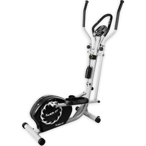 Movit® S1000 elliptischer Crosstrainer Stepper Heimtrainer Nordic Walking Ergometer Ellipsentrainer mit 10kg Schwungmasse, Magnetbremse, Pulsmesser, Trainingscomputer, TÜV GS