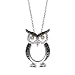 10k Two-Tone Gold Black, White & Champagne Diamond Owl Pendant (.10 cttw, I-J Color, I3 Clarity), 18