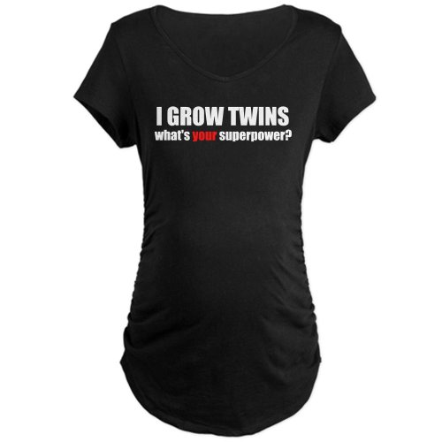 CafePress Maternity Dark T-Shirt - I grow twins Maternity Dark T-Shirt