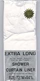 EXTRA LONG bath WHITE vinyl SHOWER CURTAIN Liner decor 72 x 84