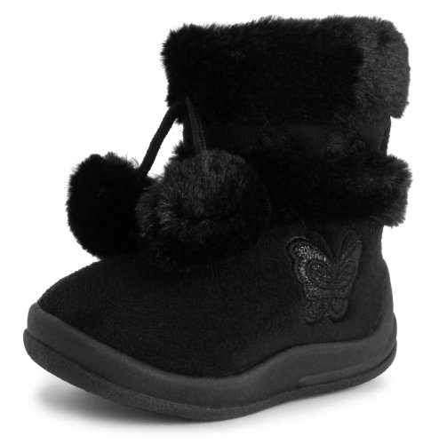 Kali Footwear Little Girl's Zello Glitter Pom Pom Boots