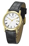 Accurist MS562WRO Gents Gold tone round dial leather strap watch