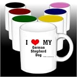 I Love/Heart German Shepherd Dog Mug (Your Choice of Colors)