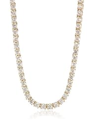 IGI Certified 14K Yellow Gold Diamond Tennis Necklace (7.00 cttw, I-J Color, I1-I2 Clarity), 17"