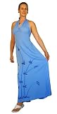 LONG BLUE BAMBOO SUMMER DRESS