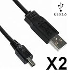KOO Interactive-Lot de 2 Cable USB 2.0 male - Mini USB male - Manette PS3 - PC - MP3
