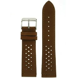 Watch Band Sport Design Genuine Distressed Leather Brown 18 millimeter Tech Swiss