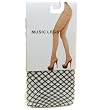 Music Legs Seamless Lycra Diamond Net Panty Hose - Black