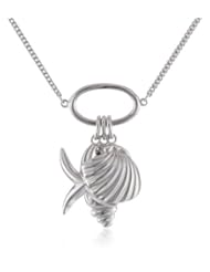 Sterling Silver Sea Life Charm Necklace, 17"
