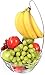 Value Saving Exclusive Wire Chrome Fruit Bowl with Embedded Banana Hanger Holder Tree