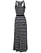 Awesome21 Line Striped Sleeveless Tank Racerback Long Maxi Dresses Navy Size L