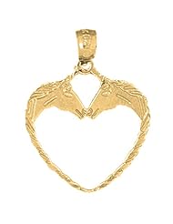 Gold-Plated 925 Sterling Silver Unicorn Heart Pendant