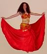 Red Satin Full Circle Skirt