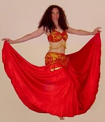 Red Satin Full Circle Skirt