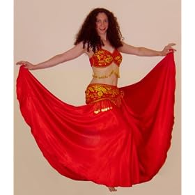Red Satin Full Circle Skirt
