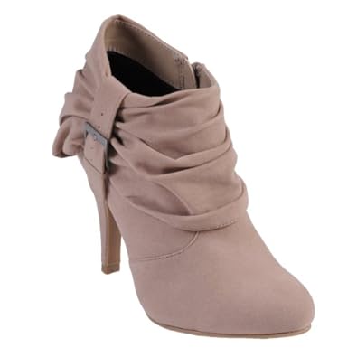 Brinley Co Womens Buckle Accent High Heel Bootie
