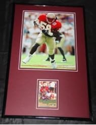 Collectibles: Signed Peter Boulware Photo - Rookie Card & Framed 11x17 Display PRESS PASS FSU - Autographed NFL Photos - Sports Memorabilia