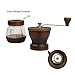 RC Mini Hand-Crank Coffee Bean Grinder Manual Coffee Grinding Mill 120g With Brush & Lid - Brown