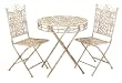 Set3 Shabby White Metal Bistro Patio Table and Chair