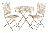 Set3 Shabby White Metal Bistro Patio Table and Chair
