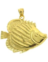Dazzlers Solid 14 karats Gold Angelfish Charm Pendant available in three colors from jewelsberry (weights: 6.4 grams only)