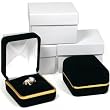 3 Black Velvet Diamond Ring Jewelry Gift Boxes Displays