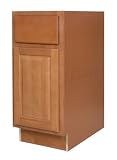 All Wood Cabinetry B15L-WCN 15-Inch Wide by 34 1/2-Inch High, Factory Assembled - Ready to Install All Wood Kitchen Cabinet, Westport Cinnamon Maple