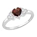 Certified 0.89 Ct Heart Garnet and Diamond Engagement Ring White 14K Gold