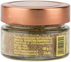 Trapani Italian Sea Salt with Balsamic Vinegar from Modena La Vecchia Dispensa - Fior Di Sale - 3.5oz (100g)