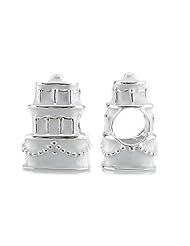 Storywheel® Wedding Cake White Enamel Bead / Charm in 925 Sterling Silver